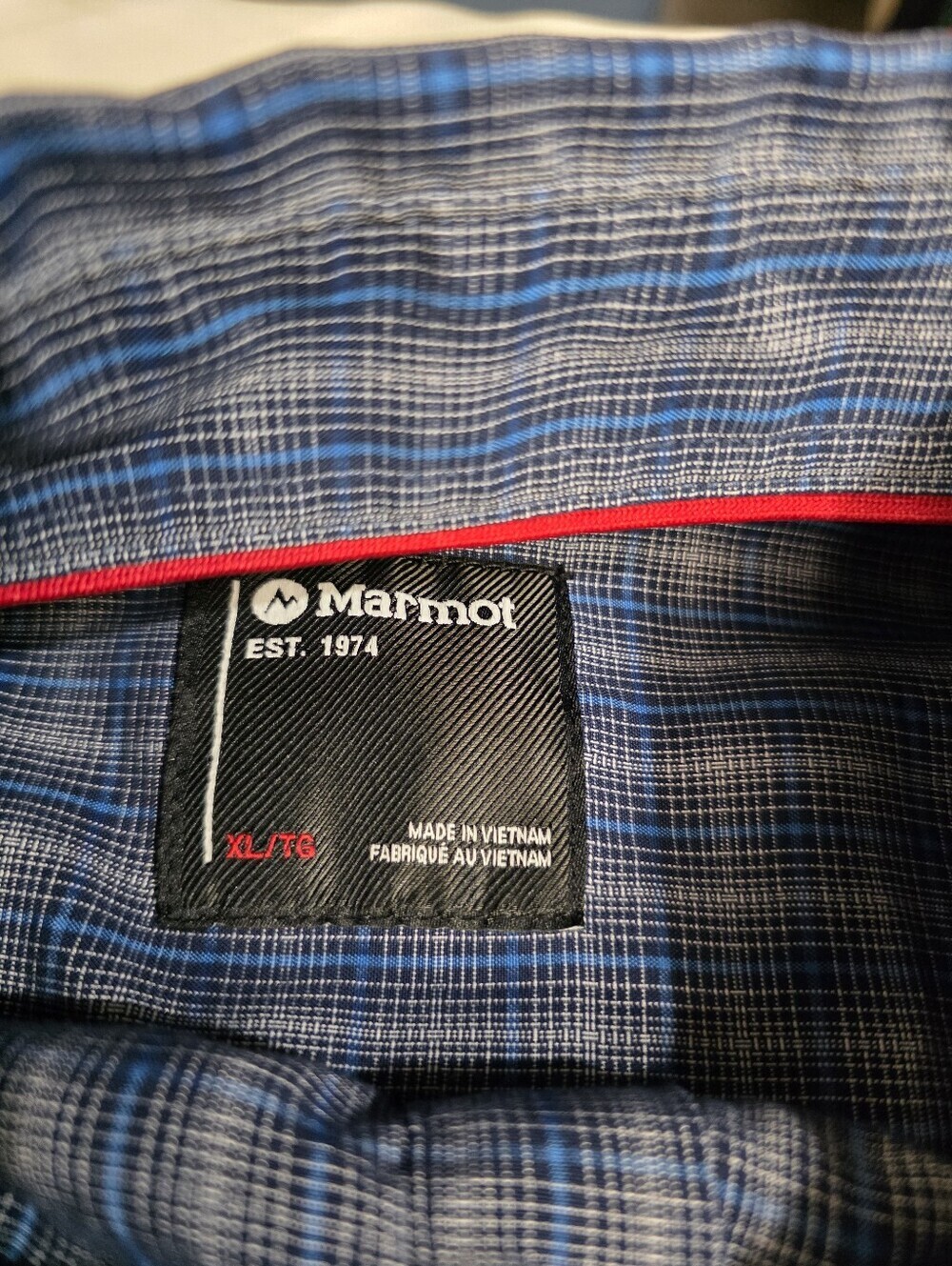 Marmot Eldridge Short-Sleeve Blue Plaid Button-Down Shirt In Artic Navy Size XL - Picture 7 of 12